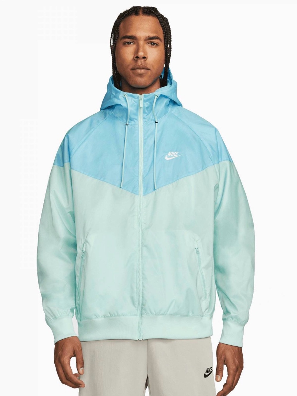 Nike Windbreaker Full Zip Blue Two Tone Mens Size Large